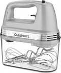 Cuisinart Power Advantage Plus 9-Speed Hand Mixer, 220W-Motor Hand Blender Electric Mixer with 9 Speed Settings, XL Dishwasher-Safe Beaters, 3 Low Mixing Speeds, Storage Case, Cool Grey