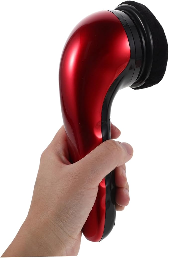 Electric Shoe Polisher Brush Machine 710 Red Plug-in Battery Powered | Fiber Sponge Plastic Replacement Heads, Automatic Polishing and Deep Cleansing, for Footwear and Canvas Shoes at Home