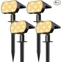 NYMPHY Solar Lights Outdoor Waterproof - 4 Pack (Warm White) | 56 LED 3 Lighting Modes IP68 Waterproof Solar Powered Garden Yard Spot Solar Lights for Outside Landscape