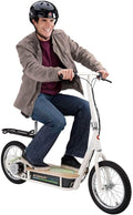 Razor EcoSmart Metro Electric Scooter for Adults - 500W High Torque Motor, Up to 18MPH, 16" Air Filled Tires, Rear Wheel Drive, Height Adjustable Seat and Detachable Luggage Basket, Bamboo Deck