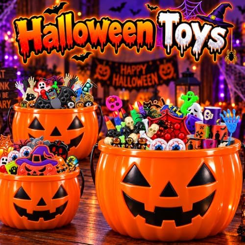 KissFree 345 PCS Halloween Party Favors for Kids, Halloween Toys Bulk, Halloween Goodie Bag Fillers, Non-Candy Treats for Kids, Classroom Prizes