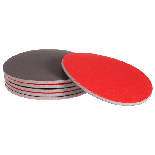 uxcell 6pcs 2000 Grit Sanding Sponge 6 Inch Hook and Loop Sponge Sanding Disc Wet/Dry for Car Wood Drywall Metal