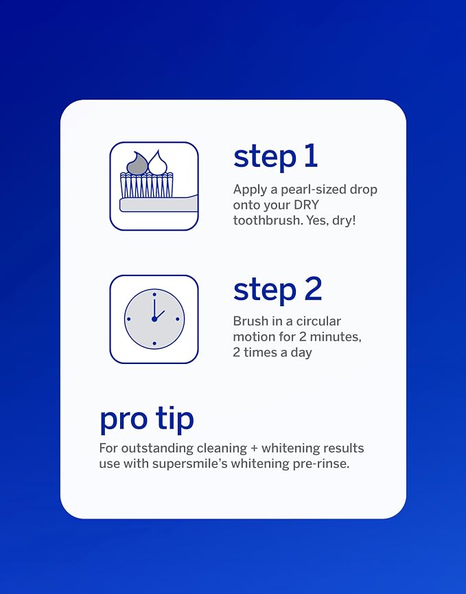 Supersmile Professional Whitening System, Toothpaste + Accelerator, 4.2 Oz | 2-Step Calprox® System, Whitens Up to 7 Shades in 7 Days, RDA 65 Low Abrasion, Veneer Safe, Cavity Protection