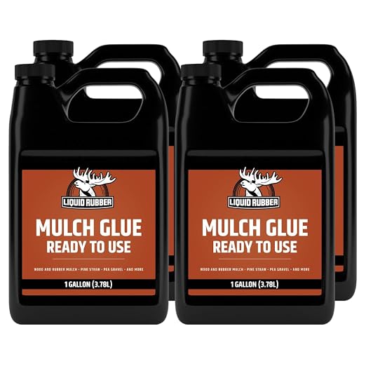 Liquid Rubber Pre-Mixed Mulch Glue for Landscaping, Gardens, 5 Gallon | Ready to Use - Bonds Pine Straw, Cypress, Pea Gravel, Stone, Bark Nuggets & Rubber Mulch - Locks in Place, Prevents Erosion