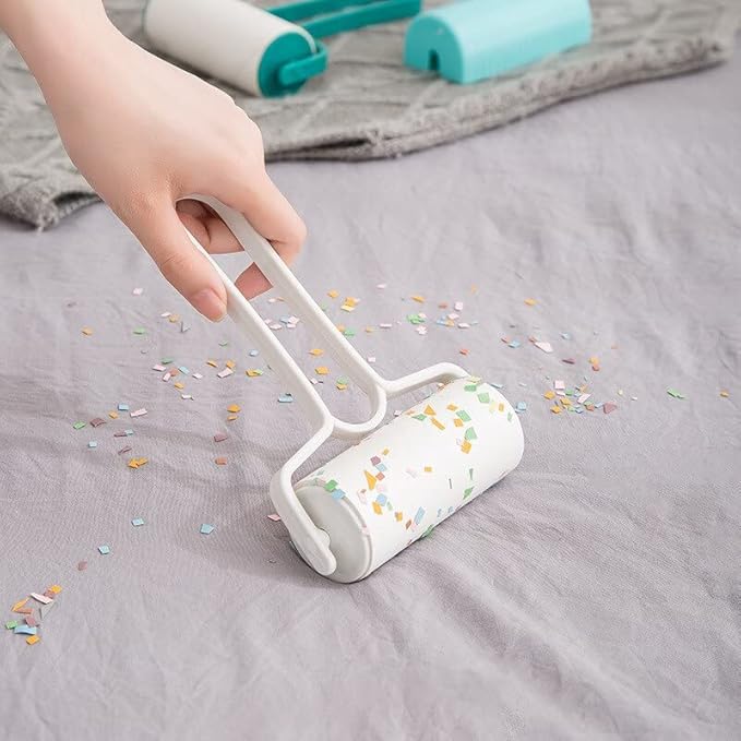 4PCS Tearable Roller Sticking Device Household Clothes Hair Pet Cleaning Removal Brush Suction(White)