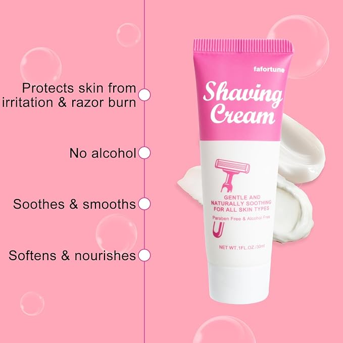 Womens Shaving Cream Bulk Travel,1fl oz/30ml Shave Gel for Women,Care Dry Skin Womens Shave Gel for Travel Guests(Jasmine,Pack of 50)