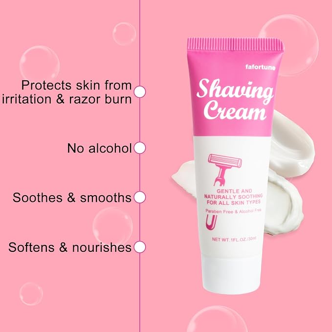 Womens Shaving Cream Bulk Travel,1fl oz/30ml Shave Gel for Women,Care Dry Skin Womens Shave Gel for Travel Guests(Jasmine,Pack of 5)