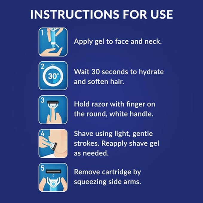 Gillette TREO Razor Disposable Razors With Built-in Shave Gel, Designed for Caregivers To Shave Someone Else or TSA Approved Personal Travel Razor (30 Pack)