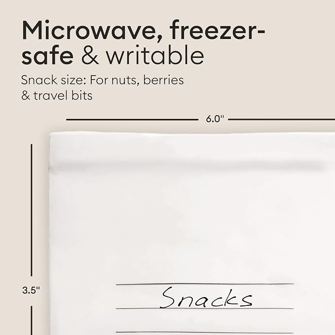 Vove Compostable Snack Bags 50 Ct, Eco-Friendly Zip Bags for Kids School Lunches and On-the-Go Snacks, PFAS-Free and BPI Certified, Freezer Safe Airtight Seal, Plant-Based