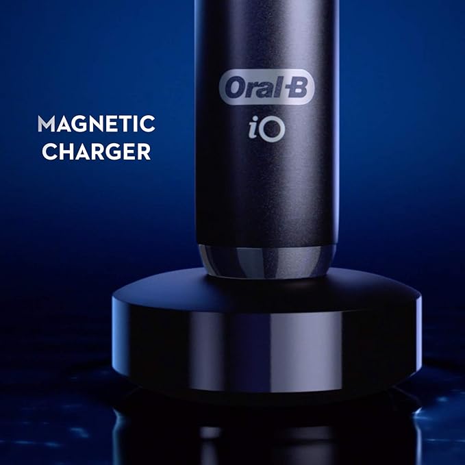 Oral-B Rechargeable Electric Toothbrush, iO7 Adaptable Clean, 5 Cleaning Modes, Visual Pressure Sensor to Protect Gums, Charging Travel Case, 2 Brush Heads, Black