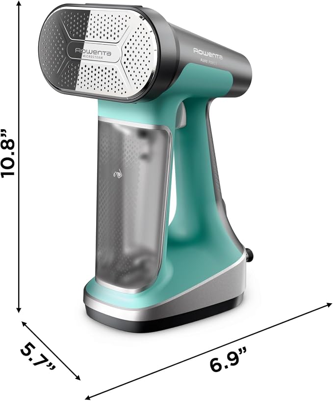 Rowenta Pure Force 2in1 Steamer & Iron: Powerful 1875 Watts, Vertical Steaming & Horizontal Ironing, Auto-off, XL Tank Capacity (7.1 Oz), Green Clothes Steamer DR8822