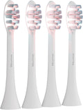 BioLight Illume Sonic Toothbrush Replacement Heads 4-Pack, Red & Blue LED Bristle Heads, Medical-Grade Soft Bristles, Snap-On Fit for Illume Sonic Toothbrush, BPA-Free - White