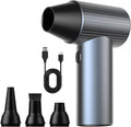 SwiftFlow X7 Compressed Air Duster, Ultra-Powerful Electric Air Duster, 3-Speed Adjustable Rechargeable Cordless Air Blower for Computer, Keyboard, Home, Outdoor and Car