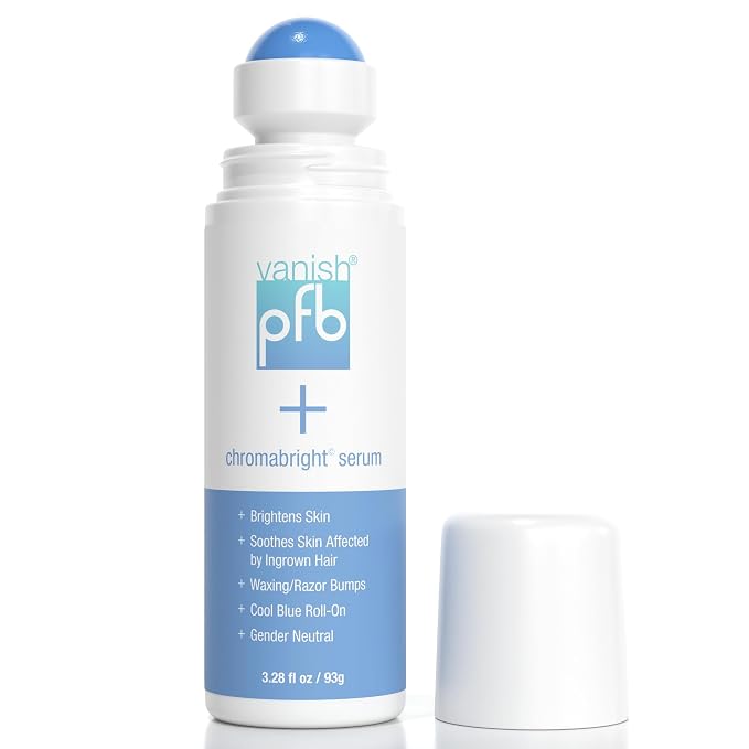 PFB Vanish Chromabright Ingrown Hair Treatment (3.28 oz) – After Shave Soothing Solution Ingrown Hair & Razor Bump Stopper, Relieves & Softens Skin, Dark Spots Remover for Face, Body & Intimate Areas