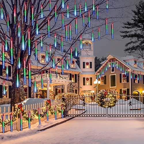 Meteor Shower Lights Outdoor,16 Inch 10 Tube 360 LED Icicle Christmas Light