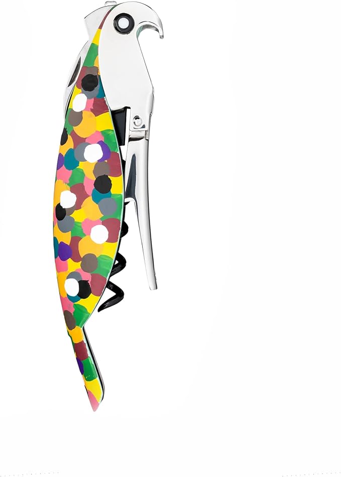 Alessi AAM32 1 Parrot - Sommelier Design Corkscrew, Cast Aluminum and PC, Molticolor