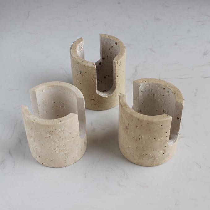 Natural Travertine Marble Sponge Holder for Kitchen Sink, Drying Rack, Compact Sink Caddy Organizer - Beige Travertine
