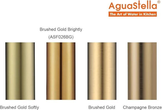 AguaStella ASF026BG Built in Soap Dispenser Brushed Gold Brightly for Kitchen Sink with Soap Bottle Countertop Pump