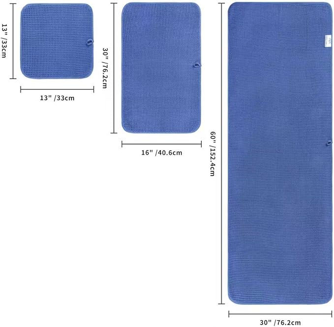 POLYTE 430 GSM Microfiber Quick Dry Lint Free Oversize Bath Towel Set, 6 Piece (Waffle Weave)