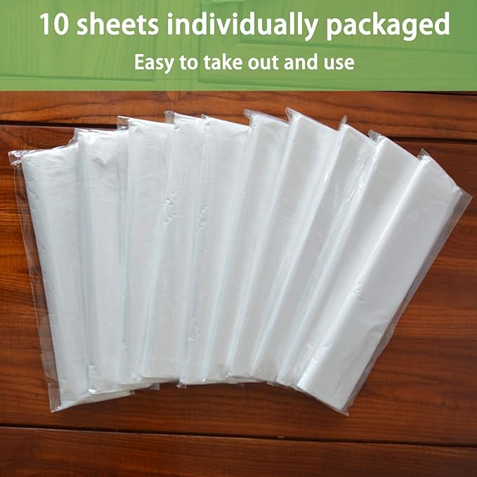 10 Piece Painter Plastic Drop Cloths Sheet,Waterproof Anti-dust Cover,9x12 Feet Disposable Tarp for Painting for Couch/Furniture Cover