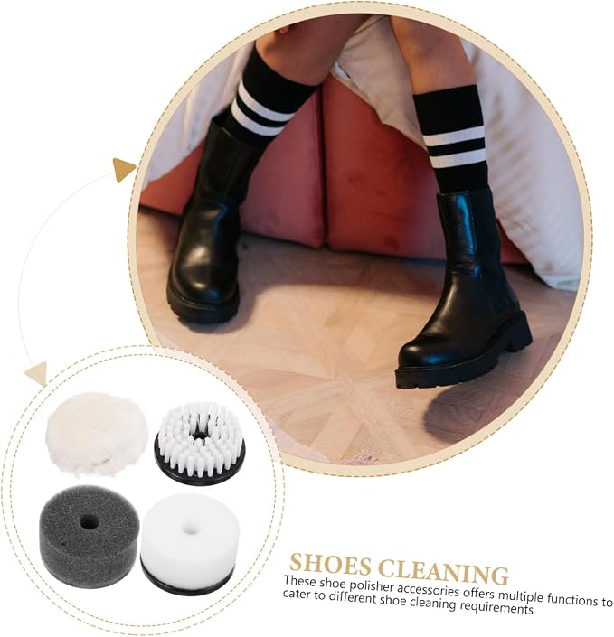 FRCOLOR 16pcs Shoe Cleaning Brush Polishing Dust Brushes for Shoes Includes Sponge Easy to Install Polish Attachments for Bright Finish