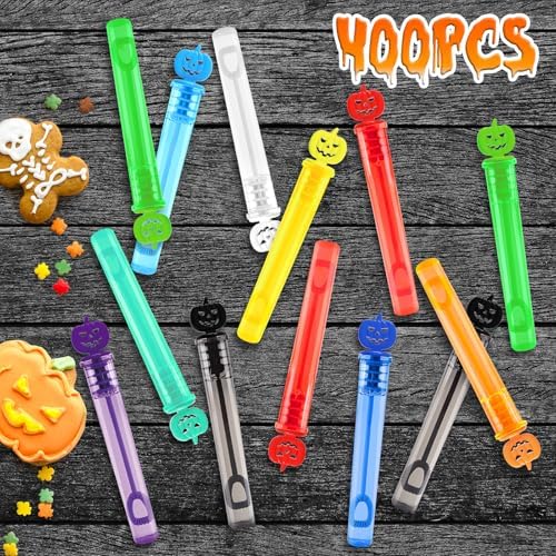 400PCS Halloween Party Favor, Bubble Wands for Kids, Trick or Treat Toys