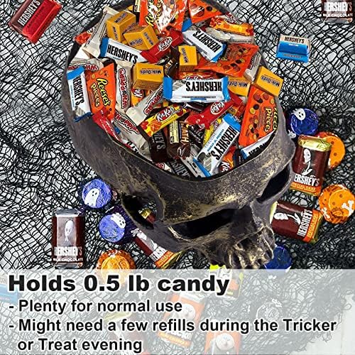 GameXcel Halloween Skull Candy Bowl - 4.5" Medium Candy Dish Holder