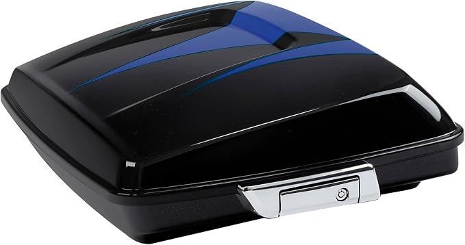 5.5" Razor Motorcycle Trunk W/Latch Key Fit For Harley 2014-2025 Touring CVO Road King Street Glide Electra Glide Ultra Limited Pack Candy Cobalt/Indigo Ink