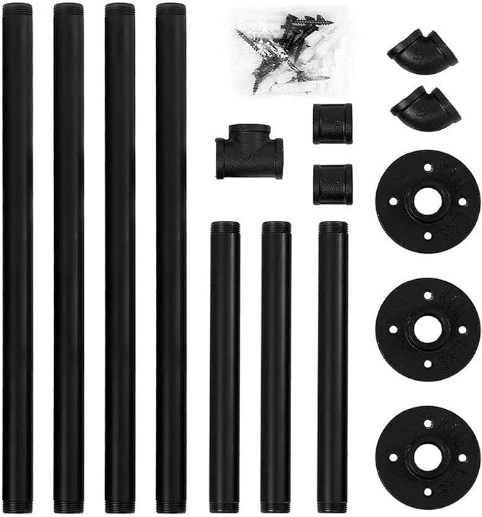 Oroonoko 72inch Industrial Pipe Clothes Rack Wall Mount For Hanging Rod Bar for Laundry Room, Closet Rod& Plant Hanger Up to Max Load 135Lb Black (72inch(1 Pack))