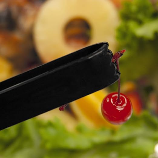 Party Essentials - N617 Hard Plastic Serving Tongs, 6.5", Black (Pack of 48)