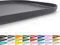 SMILOOL Waterproof Silicone Pet Food Mat with Raised Edge for Dog & Cat | 19" x 12" Non-Slip Pet Feeding Mats with Lip for Food & Water Bowl, Food Grade, Easy Cleaning, Dark Gray