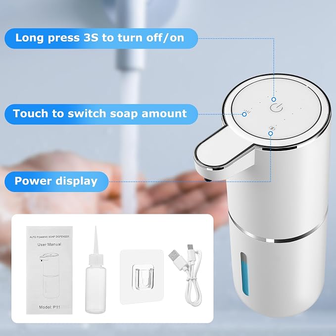 4 Pack Automatic Soap Dispenser,Liquid Soap Dispenser Touchless,12.8oz/380ml USB Rechargeabled Wall Mounted Smart SoapDispenser for Bathroom Kitchen Dish Soap