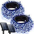 OZS 2 Pack 240 LED Solar String Lights Outdoor Waterproof, Blue