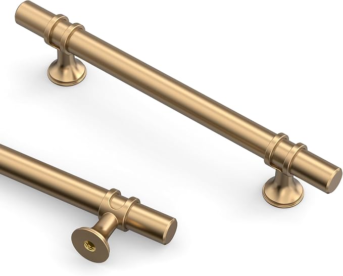 Asidrama 20 Pack 5 Inch(128mm) Champagne Bronze Cabinet Pulls Heavy-Duty Solid Kitchen Cabinet Handles Champagne Gold Drawer Hardware for Bathrooms Cabinets