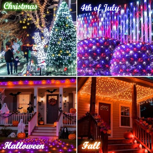 LitHome 10 x 10FT Christmas Net Lights Outdoor Connectable, 240 LED