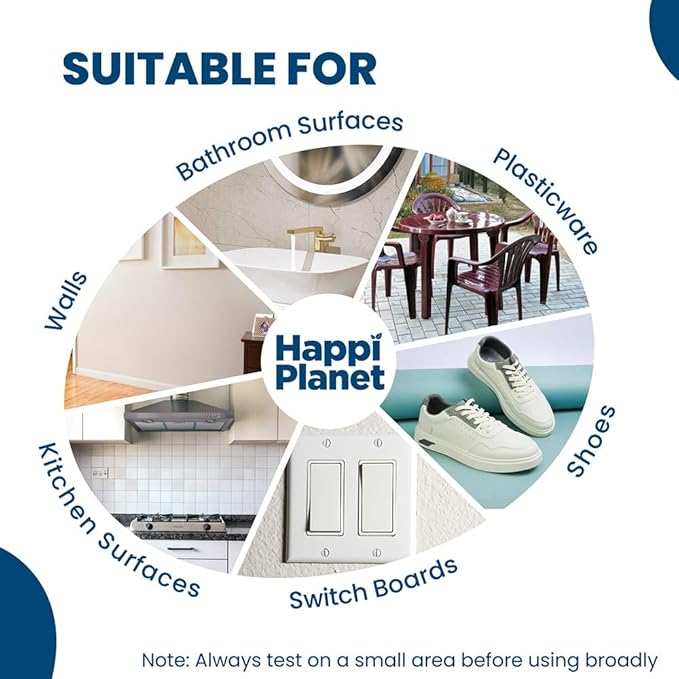 Happi Planet Magic Wiper | 4 Pieces | No Scratches Multi-Surface Cleaning Sponge | Removes 100+ Hard Stains, Just Add Water | Walls, Kitchen, Bathroom, Shoes and Change Shelves