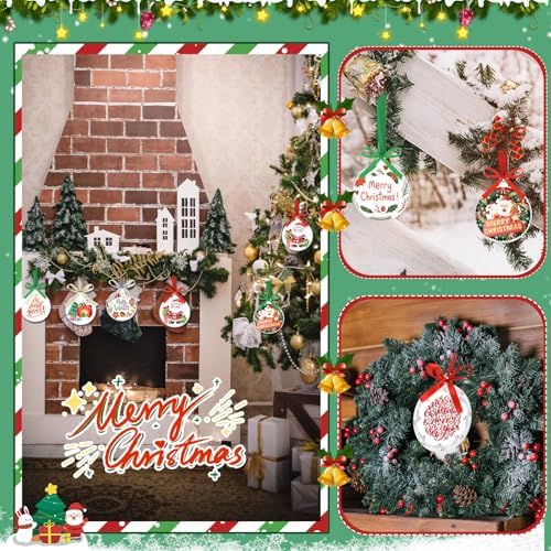 Sumind 36 Pcs 4 Inch Blank Acrylic Christmas Ornaments, White