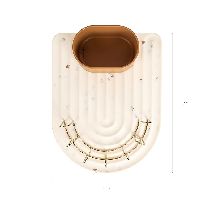 Boon ARC Modular Baby Bottle Drying Rack — Includes Silicone Drying Mat, Accessory Cup, and 7-Prong Wire Bottle Rack — Baby Essentials | Modular Design, Non-Slip Silicone Mat, Accessory Cup Included, 7-Prong Wire Rack, Baby Bottles, Sippy Cups