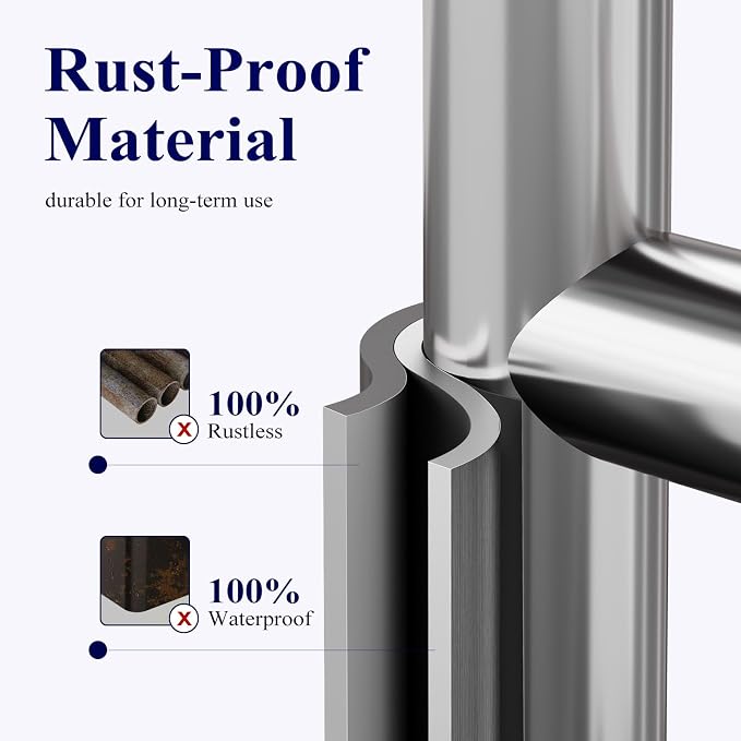 Kitsure Toilet Paper Holder Free Standing – Rustproof Metal Toilet Paper Stand for 4 Rolls with Anti-Slip Base and Shelf for Phone & Small Items, Bathroom Organizers and Storage, Medium, Chrome Silver