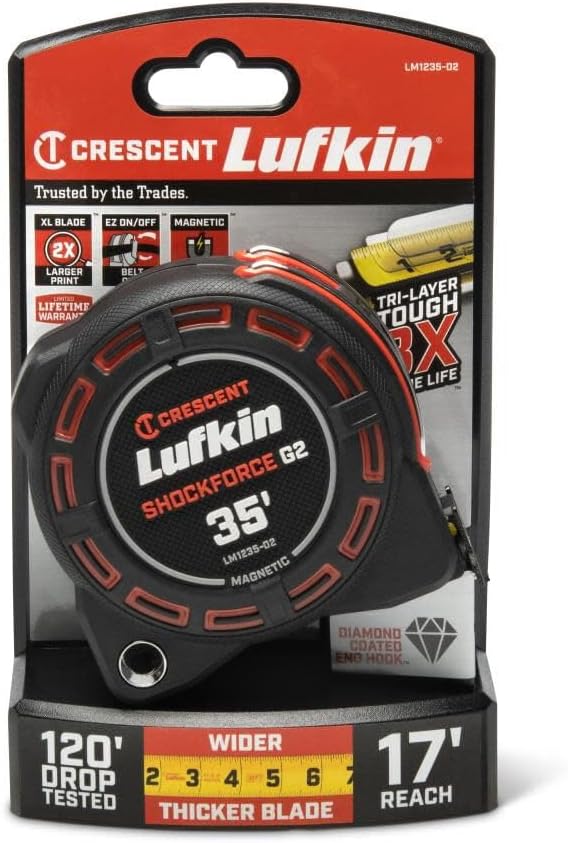 Lufkin Shockforce G2 35-ft Magnetic Tape Measure- LM1235-02