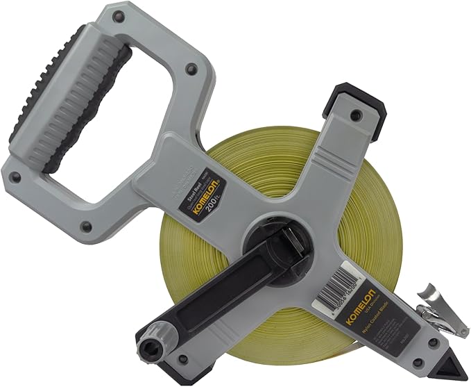 Komelon N6200 Open Reel Long Steel Tape Measure, 200-Feet