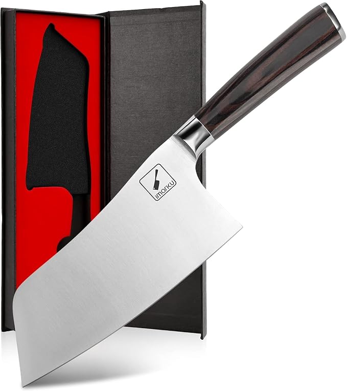 imarku 7" Meat Cleaver, Japanese SUS440A Steel, Ultra Sharp Butcher Knife | High Carbon Stainless Steel Kitchen Knife with Detachable Handle, Ideal for Home, Kitchen, Restaurant and Professional Use