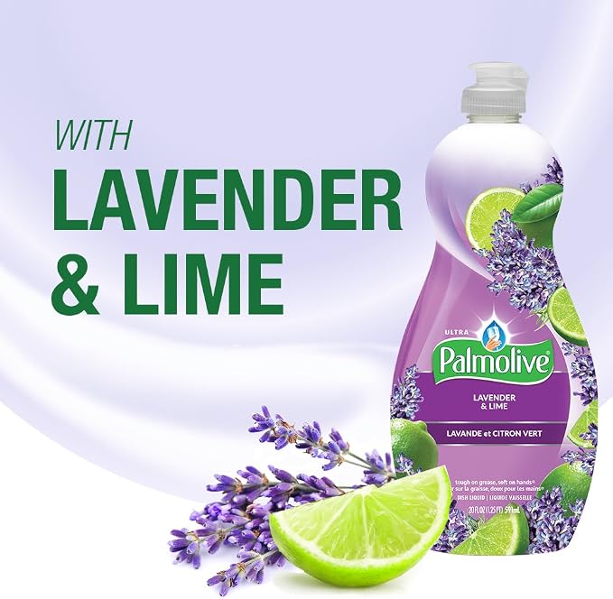 Palmolive Ultra Liquid Dish Soap,Lavender & Lime - 20 Fluid Ounce (9 Pack)