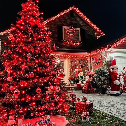 JMEXSUSS 168Ft 600 LED Red Halloween Lights Outdoor Indoor Christmas Lights