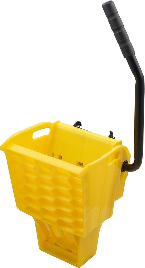 SPARTA OmniFit Mop Bucket System, Durable Mop Bucket, Side Press Wringer, and Soiled Water Insert, Floor Cleaning Essentials for Commercial and Home Use, 35 Qt Capacity, 1 Count, Yellow