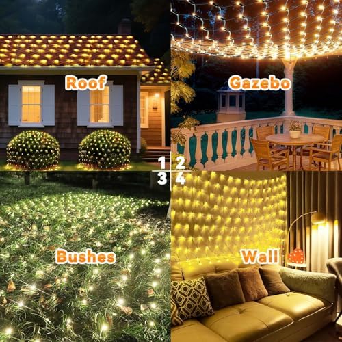 LitHome 21FT x 5FT Christmas Net Lights Outdoor Mesh Lights Connectable