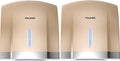 Hand Dryers for Bathrooms Commercial Gold Pack of 2 with 2 Pin Plug 110V Automatic Compact High Speed Air Wiper ADA Compliant for Industry Business Restrooms