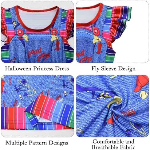 Kids Killer Doll Costume Halloween Killer Horror Doll Outfits Classic Movie Cosplay