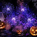 GIGALUMI 4 Pack Solar Firework Lights Outdoor, Halloween Decor, Purple