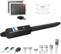 TOPENS A8S Automatic Solar Gate Opener for Heavy Duty Single Swing Gate Up to 18ft, Single Swing Gate Operator Battery Powered with Remote Control Kit Gate Motor Solar Panel Included